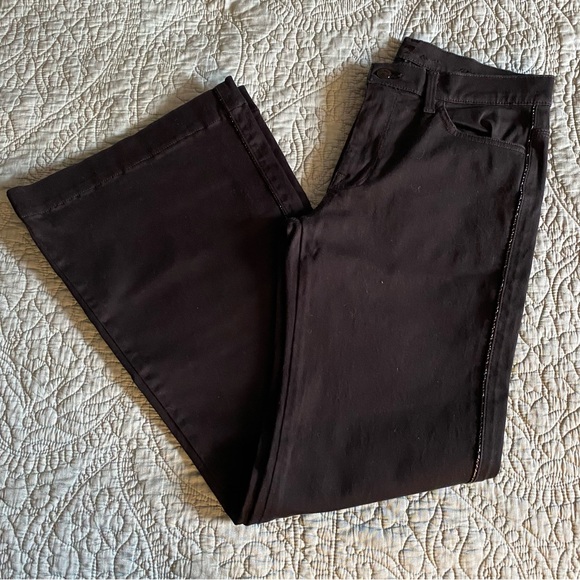 EUC 7FAMK Black Denim Flare Pants Sz 28 - Picture 3 of 13